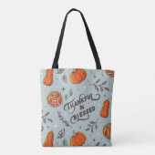 Thanksgiving Thankful en Blessed Tote Bag (Achterkant)