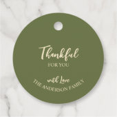 Thanksgiving Thankful floral pumpkins green Bedankjes Labels (Achterkant)