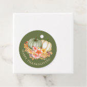 Thanksgiving Thankful floral pumpkins green Bedankjes Labels (In situ)