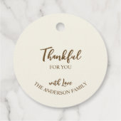 Thanksgiving Thankful floral pumpkins herfst Bedankjes Labels (Achterkant)