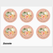 Thanksgiving Thankful floral pumpkins roze Ronde Sticker (Vel)