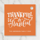 Thanksgiving Thankful & Grateful Herfst Harvest Bedankjes Labels (Achterkant)