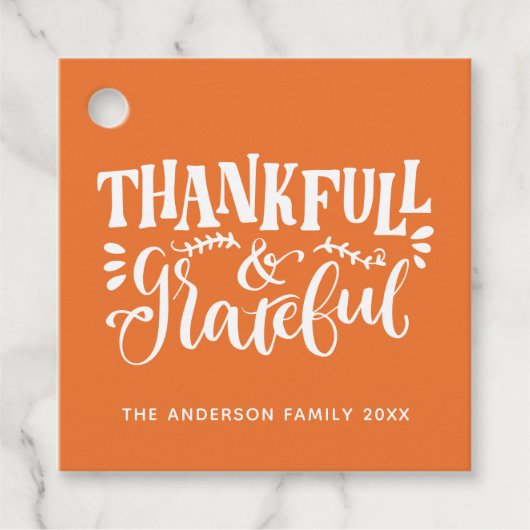 Thanksgiving Thankful & Grateful Herfst Harvest Bedankjes Labels (Voorkant)