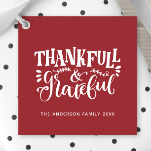 Thanksgiving Thankful & Grateful Herfst Harvest Bedankjes Labels