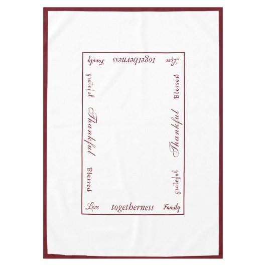 Thanksgiving Thankful Tablecloth Tafelkleed (Voorkant)