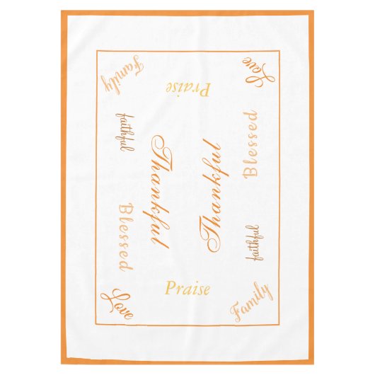 Thanksgiving Thankful Tablecloth Tafelkleed (Voorkant)