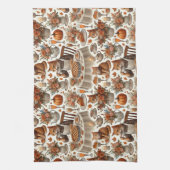 Thanksgiving thema voor Cat Lover Theedoek (Verticaal)