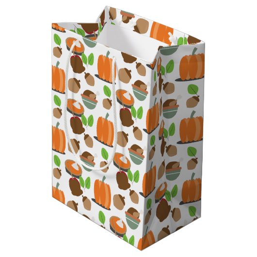 Thanksgiving-thematroon Medium Cadeauzakje (Achterkant Gekanteld)