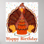 Thanksgiving Tijd Happy Birthday Poster (Voorkant)
