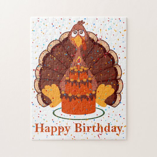 Thanksgiving Tijd Happy Birthday Puzzle Legpuzzel (Verticaal)