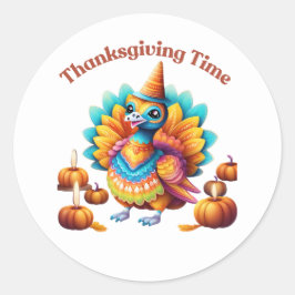 Thanksgiving tijd ronde sticker