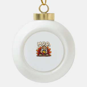 Thanksgiving Tijd Turkije Moo Grappige Thanksgivin Keramische Bal Ornament
