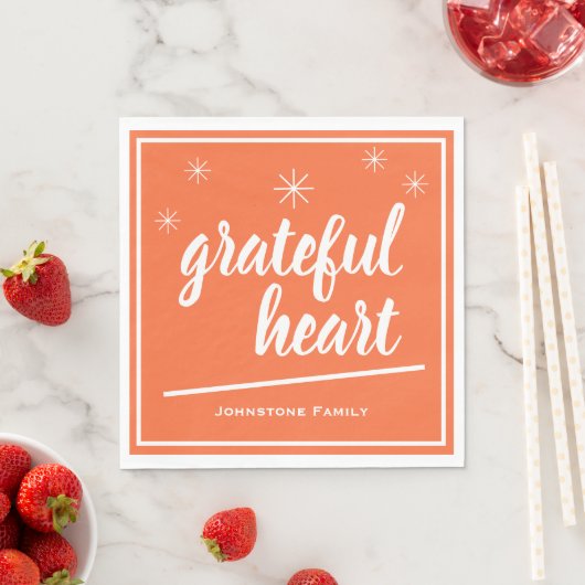 Thanksgiving Time Script Grateful Heart Paper Servet (Insitu)