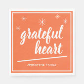 Thanksgiving Time Script Grateful Heart Paper Servet (Voorkant)