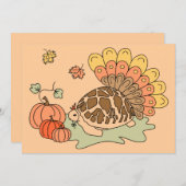 Thanksgiving Tortoise-kaart Kaart (Voorkant / Achterkant)