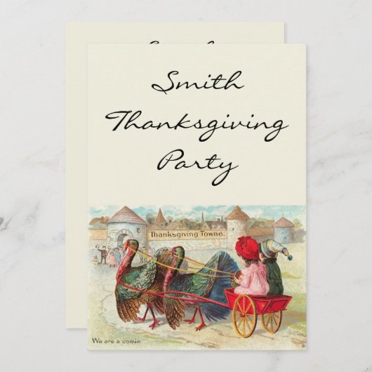  Thanksgiving Towne Uitnodiging (Voorkant / Achterkant)