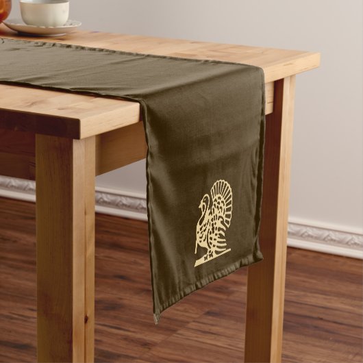 THANKSGIVING TRADITIONAL TURKY table cloth Korte Tafelloper (Voorbeeld)