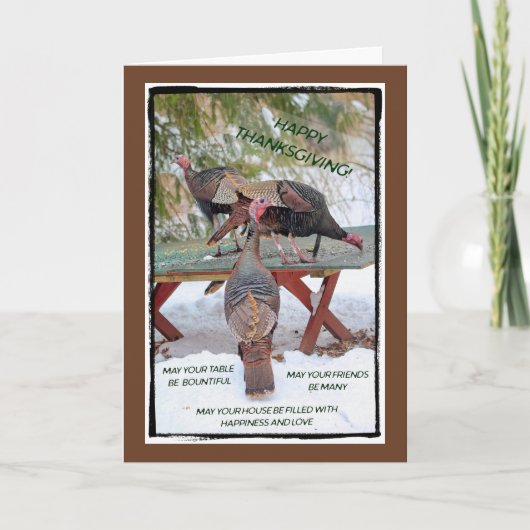 Thanksgiving Trio of Wild Turkeys Card Feestdagen Kaart (Voorkant)