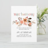 Thanksgiving Trouwkaart Dusty Blue Oranje (Staand voorkant)