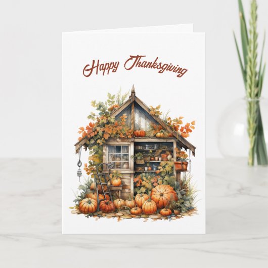 Thanksgiving Tuin Shed Illustratie Kaart (Voorkant)