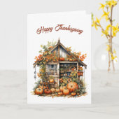 Thanksgiving Tuin Shed Illustratie Kaart (Gele Bloem)