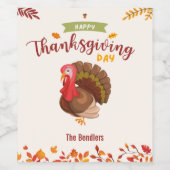 Thanksgiving Turijn Wijnlabel Wijn Etiket (Enkel label)