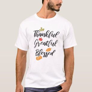 Thanksgiving Turke, bedankt Grateful Blessed Funny T-shirt