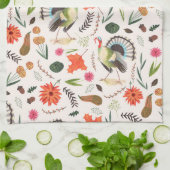 Thanksgiving turkey all-over print theedoek (Gevouwen)