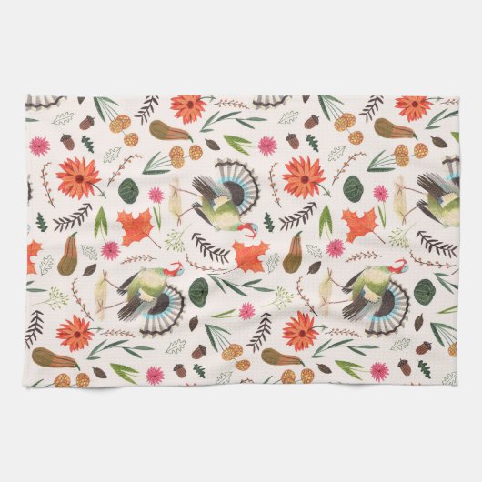 Thanksgiving turkey all-over print theedoek (Horizontaal)