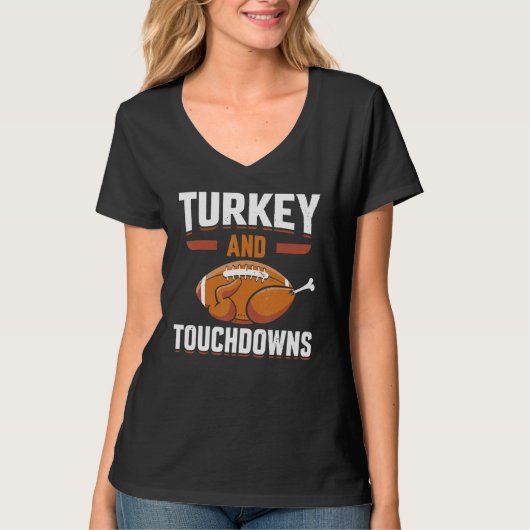 Thanksgiving Turkey and Touchdowns Football Men Bo T-shirt (Voorkant)