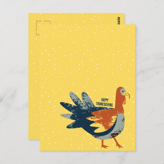 Thanksgiving Turkey Bird Briefkaart (Voorkant / Achterkant)