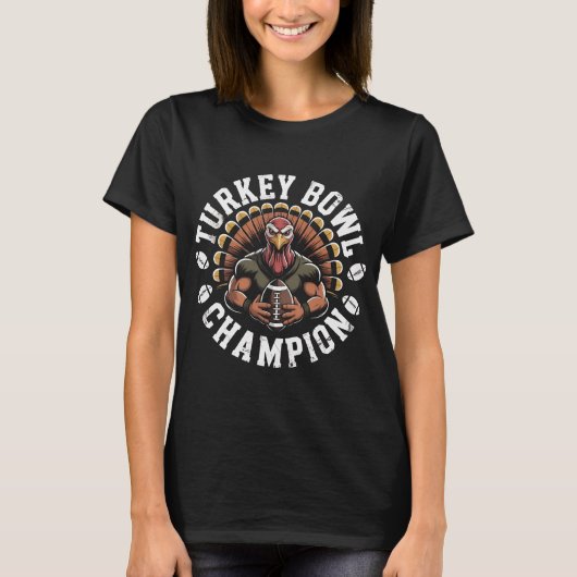 Thanksgiving Turkey Bowl Victory Tee Funny Footbal T-shirt (Voorkant)