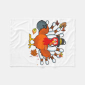 Thanksgiving Turkey Bowling Ball Fleece Deken (Voorkant (Horizontaal))