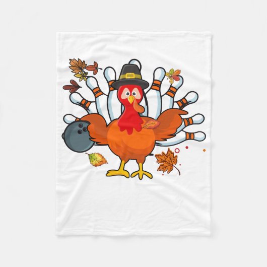 Thanksgiving Turkey Bowling Ball Fleece Deken (Voorkant)
