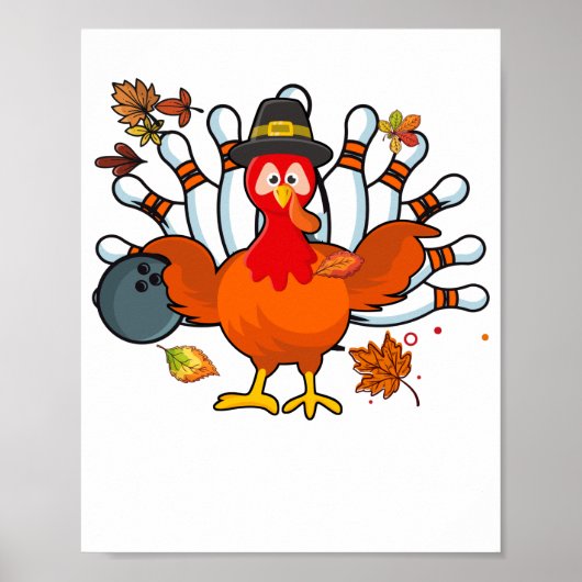 Thanksgiving Turkey Bowling Ball Poster (Voorkant)