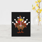 Thanksgiving Turkey Bowling Kaart (Gele Bloem)