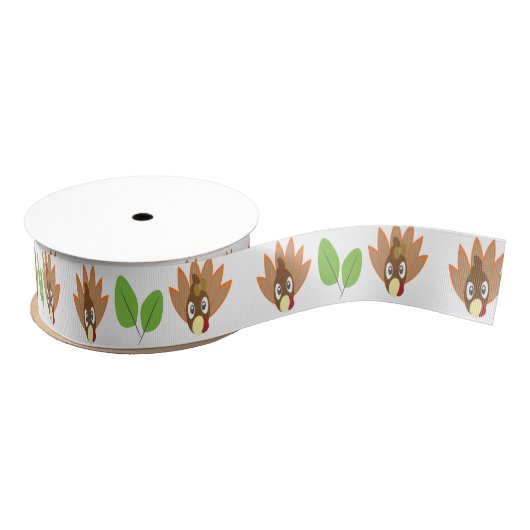 Thanksgiving Turkey Boy Girl Greenery Grosgrain Lint (Spoel)