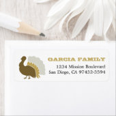 Thanksgiving turkey brown retournering of mailing etiket (Insitu)