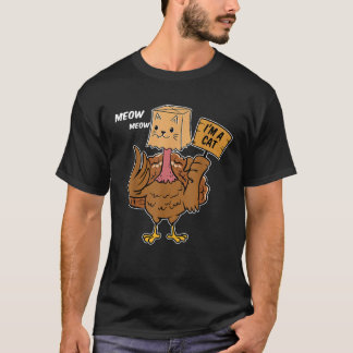 Thanksgiving Turkey Cat Meow Funny Unisex Adults U T-shirt