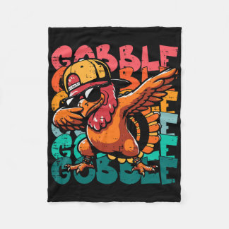 Thanksgiving Turkey Dab Gobble Funny Toddler Boys  Fleece Deken