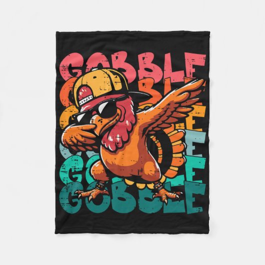 Thanksgiving Turkey Dab Gobble Funny Toddler Boys  Fleece Deken (Voorkant)