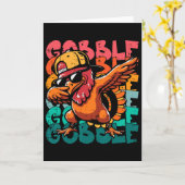 Thanksgiving Turkey Dab Gobble Funny Toddler Boys  Kaart (Gele Bloem)