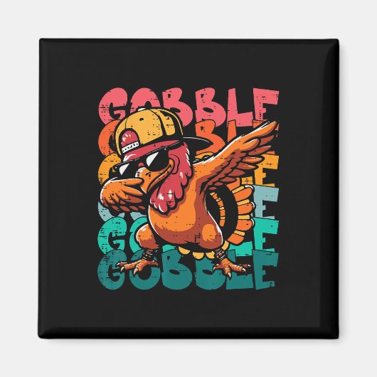 Thanksgiving Turkey Dab Gobble Funny Toddler Boys  Magneet (Voorkant)
