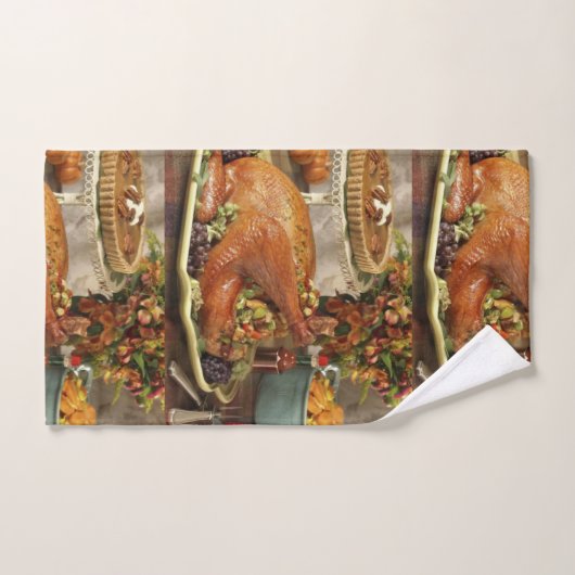 Thanksgiving turkey dinner bad handdoek (Handdoek)