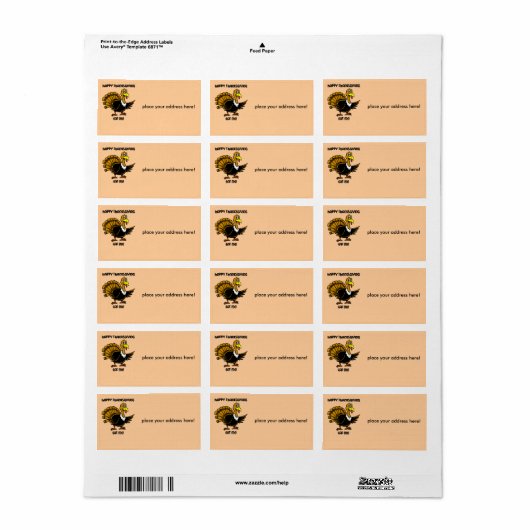 Thanksgiving turkey dinner etiket (Full Sheet)