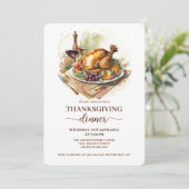 Thanksgiving Turkey Dinner Herfst Gratitude Party Kaart (Staand voorkant)