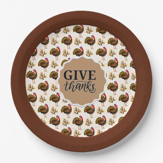 Thanksgiving Turkey Dinner Papieren Bordje (Voorkant)