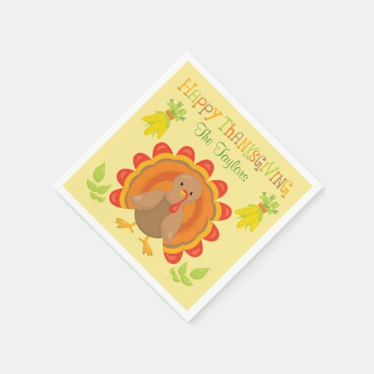 Thanksgiving Turkey Dinner Servet (Hoek)