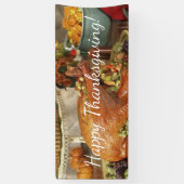 Thanksgiving turkey dinner spandoek (Verticaal)