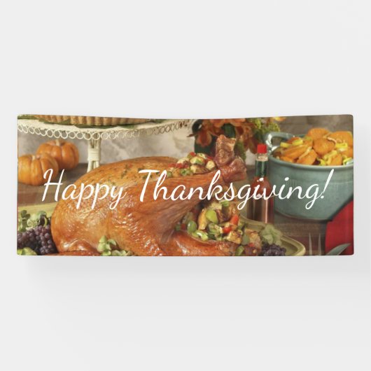 Thanksgiving turkey dinner spandoek (Horizontaal)